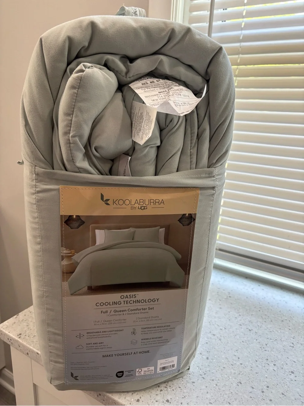 NEW Koolaburra by UGG Oasis Cooling Technology Full/Queen Comforter Set